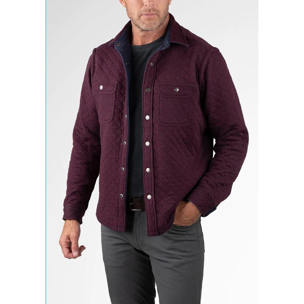 Taylor Vintage Puretec Cool® Quilted Knit Shirt Jacket Shacket Raspberry Size L